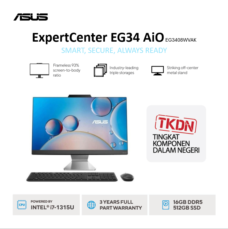 ASUS ExpertCenter EG3408WVAK i5/8GB/512GB SSD/WIN HOME/23.8 Inch FHD
