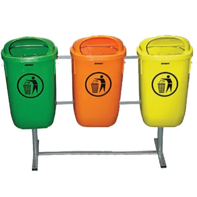 DUST BIN 50L W/3 COMPARTMENT AND STAND