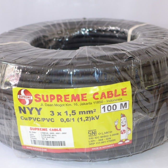 Kabel Listrik NYY 3 x 1.5mm - Potongan