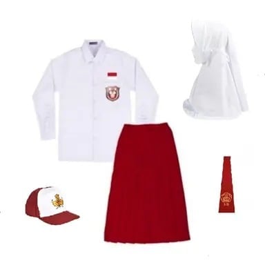 PAKET SERAGAM SD WANITA BAJU LENGAN PANJANG ROK PANJANG