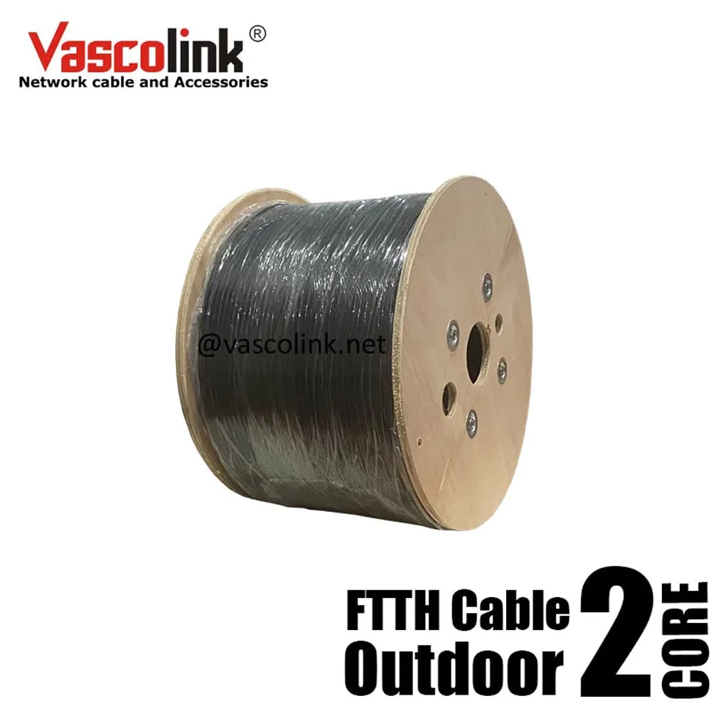 Vascolink FTTH Cable Outdoor 2Core 1KM, 3 Sling baja